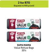 Supa Mama Value Refuse Bags-For 2 x 20's