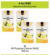 M All Purpose Cleaner Refill-For 4 x 750ml
