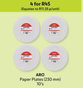 Aro Paper Plates (230mm)-For 4 x 10's
