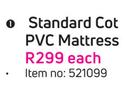 Standard Cot PVC Mattress-Each