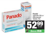Panado Capsules 20s Or Effervescent Tablets 16s-Per Pack