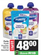 Purity Puree Pouches Assorted-For 3 x 150ml