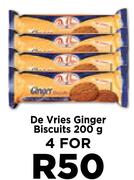 De Vries Ginger Biscuits-For 4 x 200g