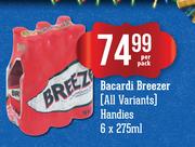 Bacardi Breezer Handies-6 x 275ml Per Pack