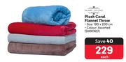 Home Living Plush Coral Flannel Throw-Each