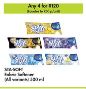 Sta Soft Fabric Softener (All Variants)-For 4 x 500ml