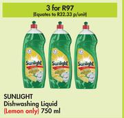 Sunlight Dishwashing Liquid-For 3 x 750ml