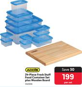 Addis 24-Piece Fresh Stuff Food Container Set Plus Wooden Board-Per Set
