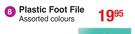 Basics Plastic Foot File Assorted Colours