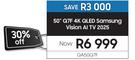 Samsung 50" Q7F 4K QLED Vision AI TV 2025 QA50Q7F