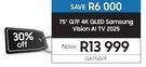 Samsung 75" Q7F 4K QLED Vision AI TV 2025 QA75Q7F