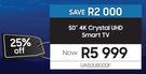 Samsung 50" 4K Crystal UHD Smart TV UA50U8000F