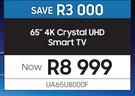 Samsung 65" 4K Crystal UHD Smart TV UA65U8000F