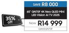 Samsung 65" QN70F 4K Neo QLED Mini LED Vision AI TV 2025 QA65QN70F