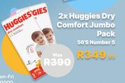 Huggies Dry Comfort Jumbo Pack-For 2 x 56's Pack