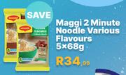 Maggi 2 Minute Noodle Various Flavours-5 x 68g