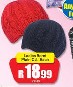 Ladies Beret Plain Colours-Each