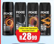 Axe Deodrant Assorted-150ml Each