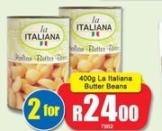 La Italiana Butter Beans-For 2 x 400g