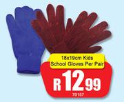18 x 19cm Kids School Gloves-Per Pair
