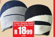 Unisex Beanie Assorted Colours Double Sided-Each