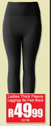 Ladies Thick Fleece Leggings No Feet Black