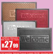 Welcome Mat 40 x 60cm Assorted Colours-Each