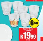 150ml Glass Tumbler-For 6