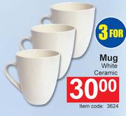 Mug White Ceramic-For 3