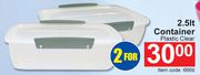 Container Plastic (Clear)-For 2 x 2.5Ltr