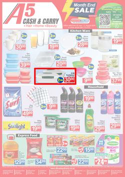 A5 Cash & Carry : Month End Sale (25 July - 11 August 2024), page 1