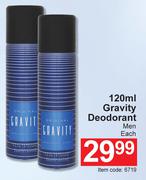 Gravity Deodorant Men-120ml Each