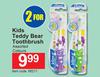 Kids Teddy Bear Toothbrush-For 2
