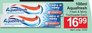 Aquafresh Fresh & Minty Toothpaste-100ml Each