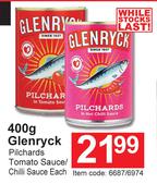 Glenryck Pilchards Tomato/Sauce/Chilli Sauce-400g Each