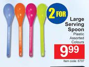 Large Serving Spoon Plastic Assorted Colours-For 2