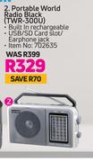 Telefunken Portable World Radio Black TWR-300U