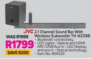 JVC 2.1 Channel Sound Bar With Wireless Subwoofer TH-N239B
