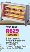 Sunbeam 3 Bar Ceramic Heater & Humidifier SBFH-2000