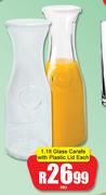 Glass Carafe With Plastic Lid-1.1L Each