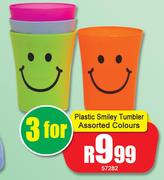 Plastic Smiley Tumbler Assorted Colours-For 3