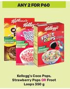 Kellogg's Coco Pops, Strawberry Pops Or Froot Loops-For 2 x 350g