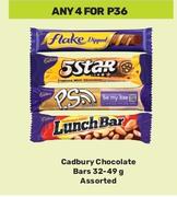 Cadbury Chocolate Bars Assorted-For 4 x 32-49g