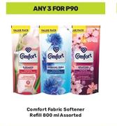 Comfort Fabric Softener Refill Assorted-For 3 x 800ml