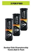 Dunlop Club Championship Tennis Ball 3 Pack-For 3