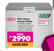 Defy 195L Chest Freezer White