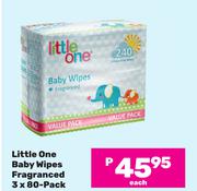 Little One Baby Wipes Fragranced-3 x 80 Pack