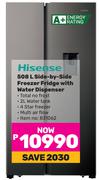 Hisense 508L Side By Side Freezer Fridge With Water Dispenser