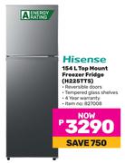 Hisense 154L Top Mount Freezer Fridge H225TTS