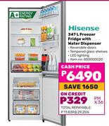 Hisense 347L Freezer Fridge With Water Dispenser